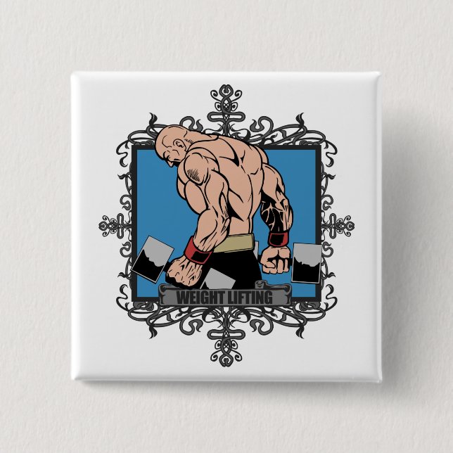 Aggressive Weight Lifting 15 Cm Square Badge (Front)