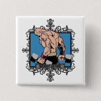 Aggressive Weight Lifting 15 Cm Square Badge