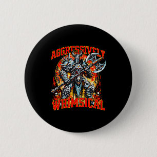 Aggressively Whimsical Dark Fantasy Warrior Battle 6 Cm Round Badge