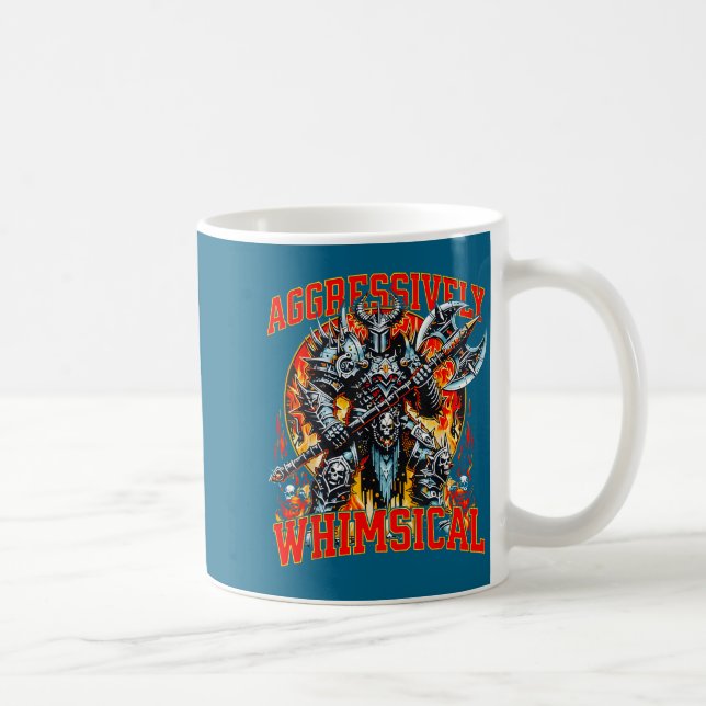 Aggressively Whimsical Dark Fantasy Warrior Battle Coffee Mug (Right)