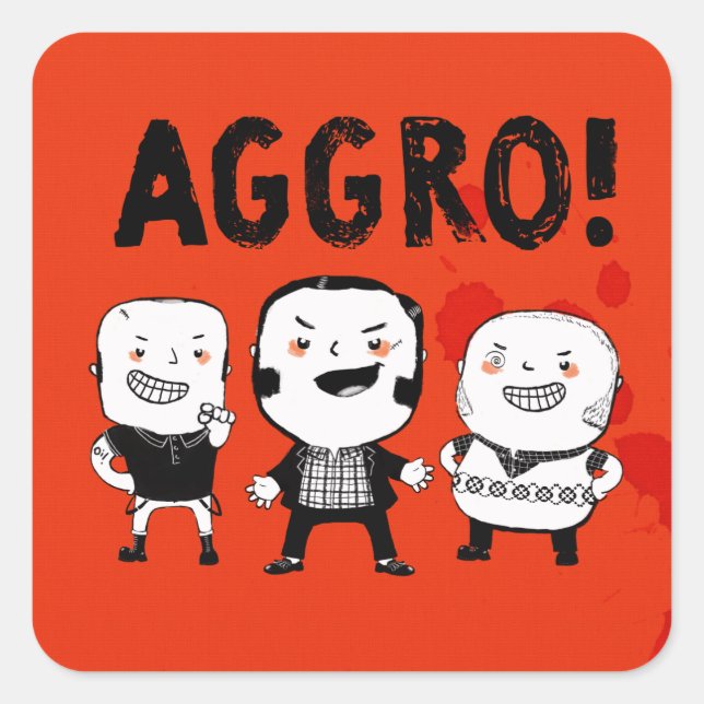 AGGRO Boys don't fear! Square Sticker (Front)