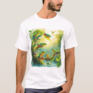Agile Frogs in Harmony 040624AREF108 - Watercolor T-Shirt