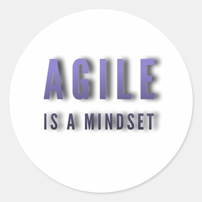 Agile is a mindset classic round sticker (Front)
