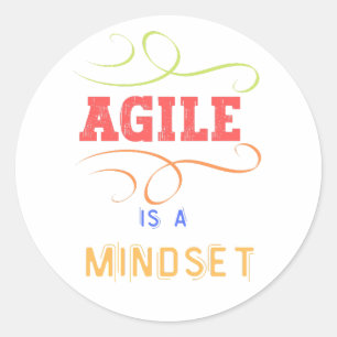 Agile is a mindset planner classic round sticker