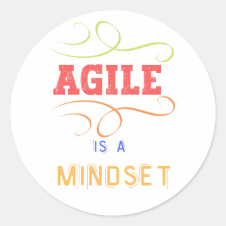 Agile is a mindset planner classic round sticker