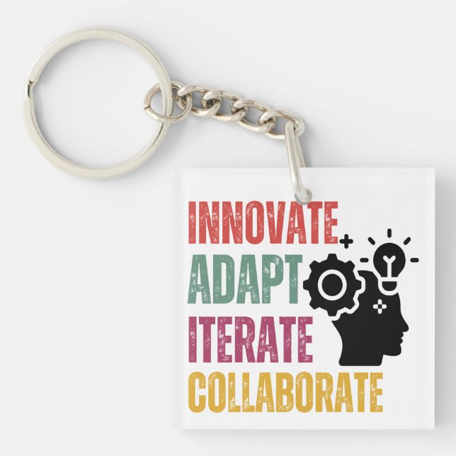 Agile Mindset Core Principles Positive Thinking Key Ring (Front)