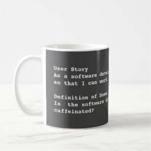 Agile user story coffee mug for software developer