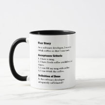 Agile user story mug for office fun