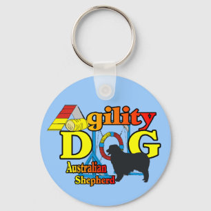 Agility Australian Shepherd Gifts Key Ring
