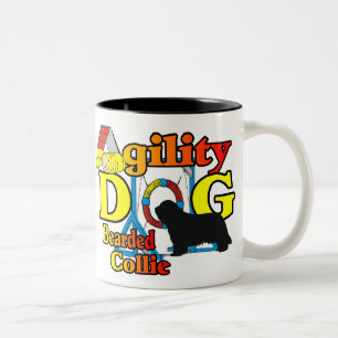 Agility Bearded Collie Gifts Two-Tone Coffee Mug
