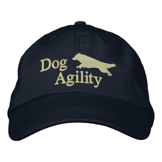 Agility Border Collie Dark Embroidered Hat (Front)