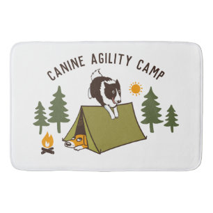 Agility Dog Cute Border Collie Camp Custom  Bath Mat
