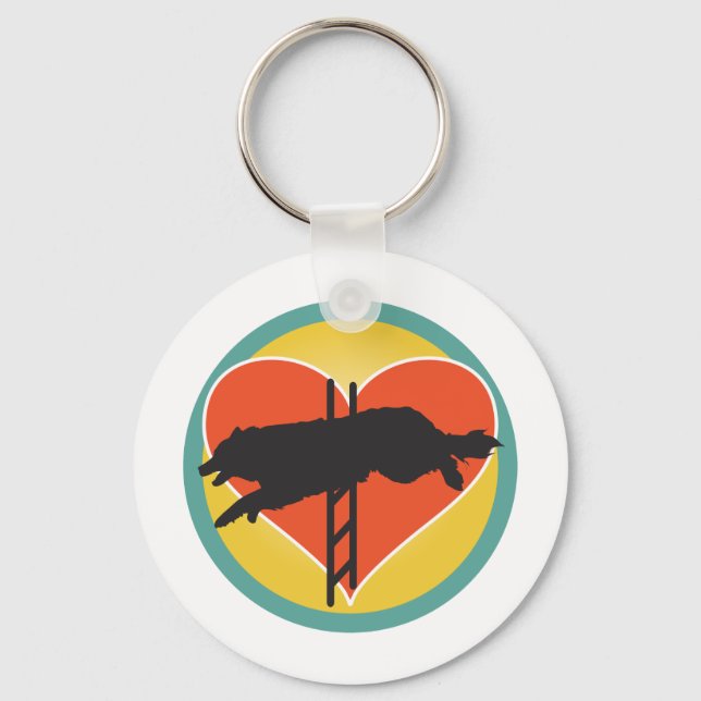 Agility Dog Heart Key Ring (Front)