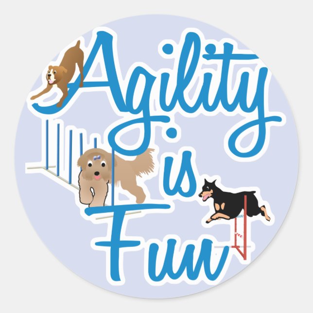 Agility Is Fun Classic Round Sticker (Front)