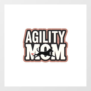 Agility Mom Vintage Dog Agility Silhouette Typogra
