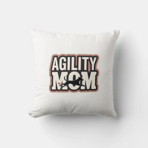Agility Mom Vintage Dog Agility Silhouette Typogra Cushion