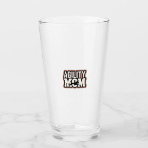 Agility Mum Vintage Dog Agility Silhouette Typogra Glass
