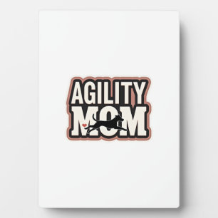 Agility Mum Vintage Dog Agility Silhouette Typogra Plaque