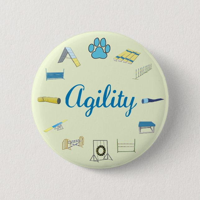Agility Obstacles 6 Cm Round Badge (Front)
