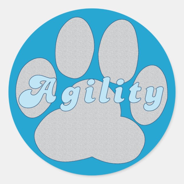 Agility Paw Classic Round Sticker (Front)