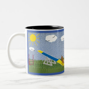 Agility - Stopping on the Teeter Two-Tone Coffee Mug