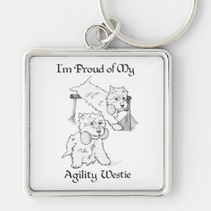 Agility Westie Key Ring