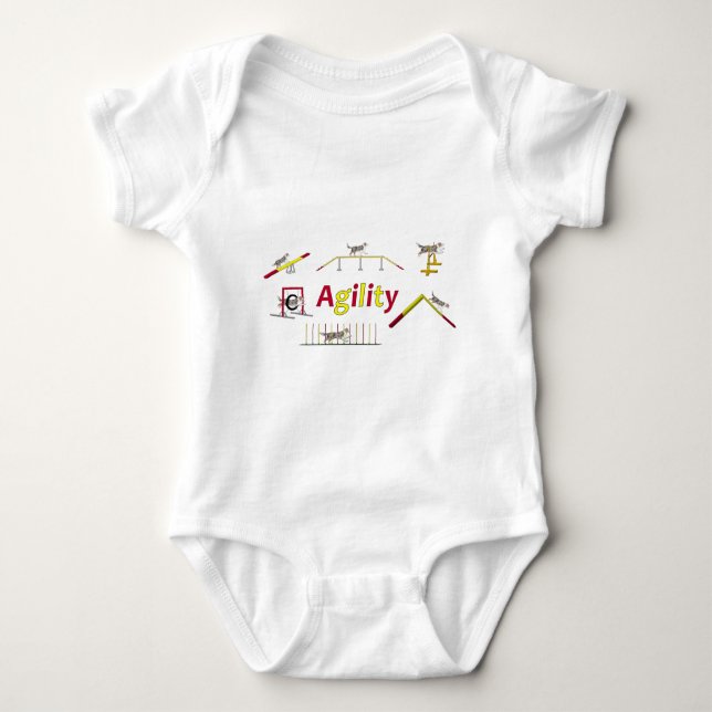 Agility with script baby bodysuit (Front)