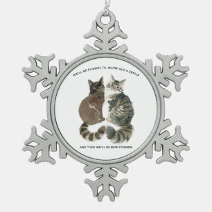 Aging humour for cat loving friends husband wife c snowflake pewter christmas ornament