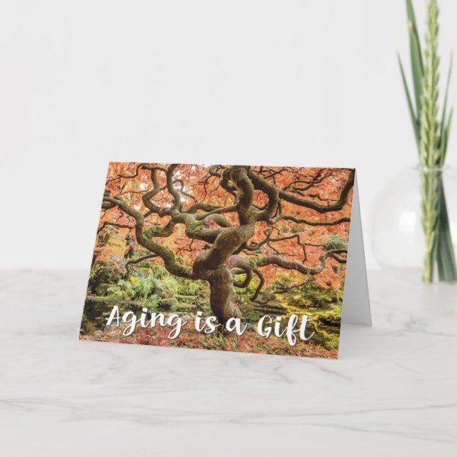 Aging is a Gift age positive with tree Card (Front)