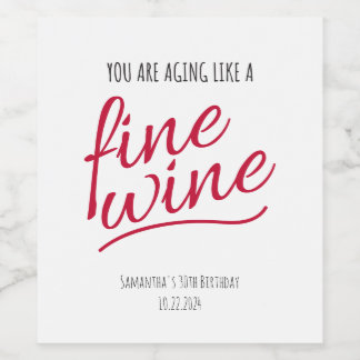 Aging Like A Fine Wine Personalised Wine Labels