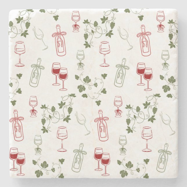 Aging Like Fine Wine Stone Coaster (Front)