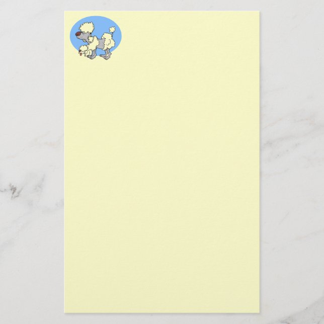 Aging Poodle Cartoon Stationary Stationery (Front)