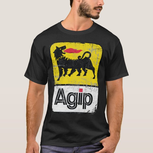 AGIP Lubricants Logo 1968 – 1998 Distressed versio T-Shirt (Front)