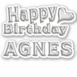 Agnes Happy Birthday silver Sticker