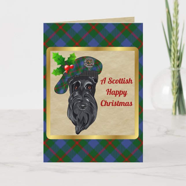 Agnew Badge & Tartan Personalised Xmas Card (Front)