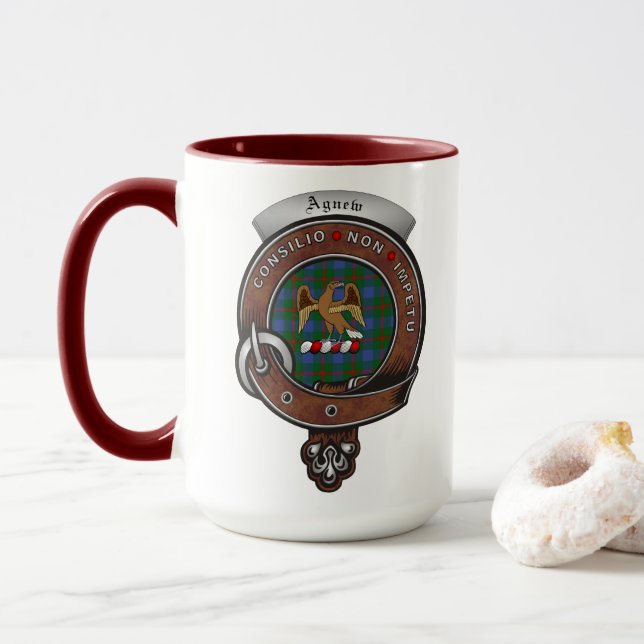 Agnew Clan Badge Combo 15oz Mug (With Donut)