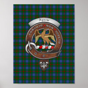 Agnew Clan Badge & Tartan 8.5x11 Poster