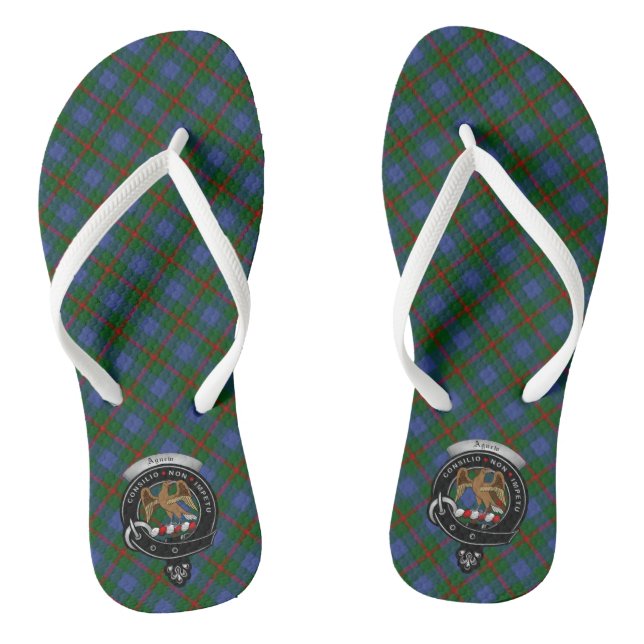 Agnew Clan Badge & Tartan Flip Flops (Footbed)