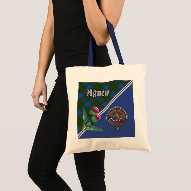 Agnew Clan Badge & Tartan Tote Bag (Front (Product))