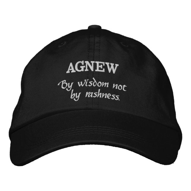Agnew Clan Motto Embroidered Hat (Front)
