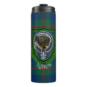 Agnew Scottish Clan Tartan & Crest Thermal Tumbler