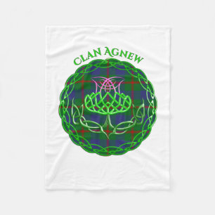 Agnew Scottish Tartan Celtic Thistle Fleece Blanket