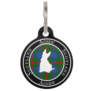 Agnew Tartan & Scottie Dog Personalized Pet Tag