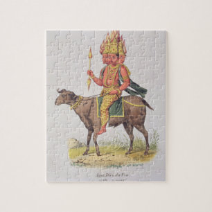 Agni, God of Fire, engraved by Charles Etienne Pie Jigsaw Puzzle