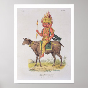 Agni, God of Fire, engraved by Charles Etienne Pie Poster