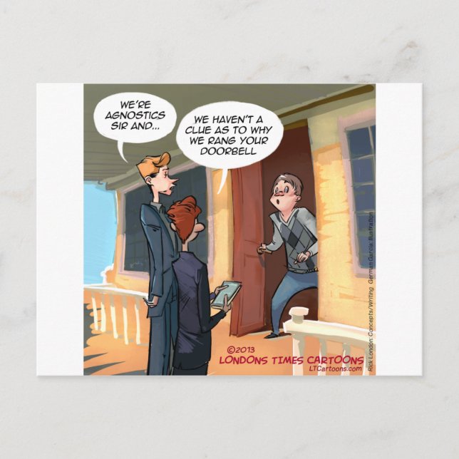 Agnostic Missionaries Funny Postcard (Front)