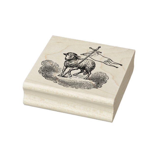 Agnus Dei / Christian Pascal Lamb (Clouds) Rubber Stamp (Stamp)