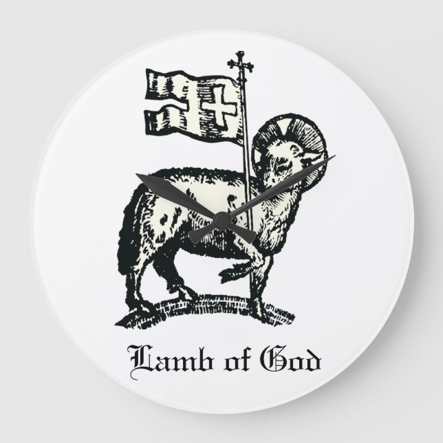 Agnus Dei The Paschal Lamb of God Fine Art  Large Clock (Front)