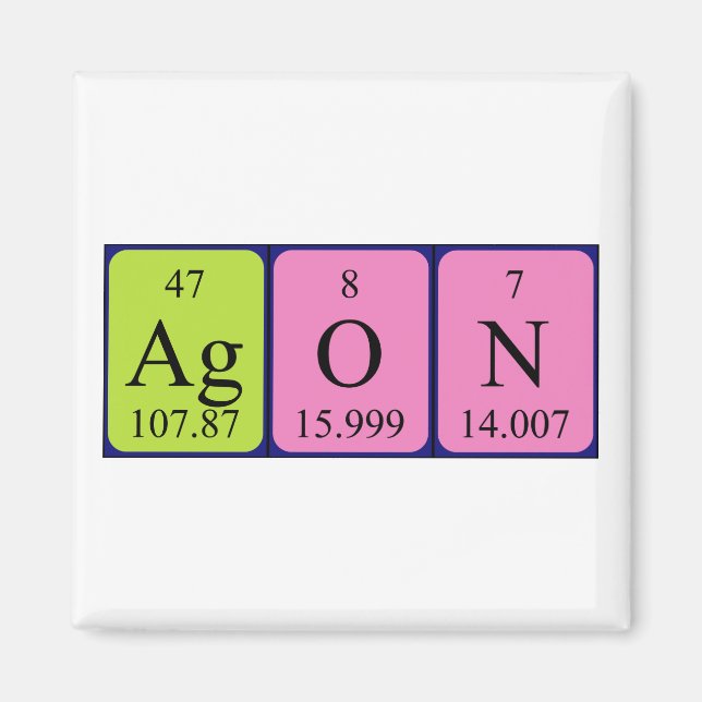Agon periodic table name magnet (Front)