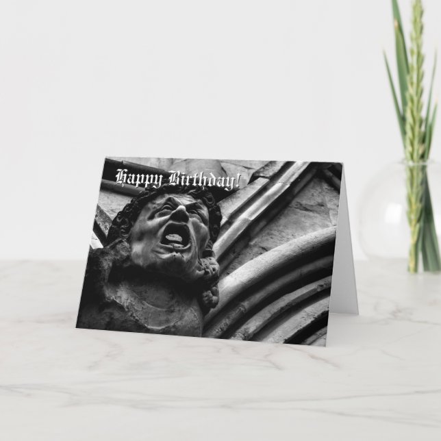 Agony of the Biting Imps Gothic Gargoyle birthday Card (Front)